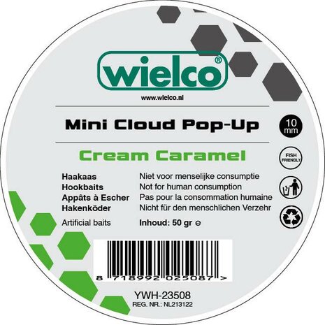 Wielco Mini Cloud Pop-Up Boilie 10mm. 50gr. Cream Caramel