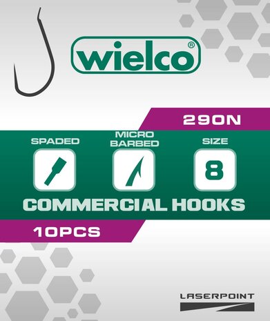 Wielco Laser Point 290N Commercial Micro Barbed Hooks 10pcs