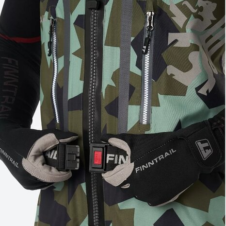 Finntrail Speedmaster-zip waadpak S camou army met rits