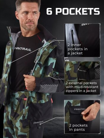 Finntrail THOR camo 3420 waterdicht pak voor  outdoor activiteiten .