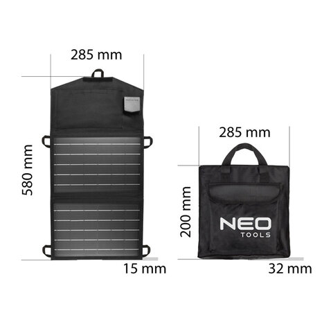 NEO Draagbare zonnelader 15W 90-140